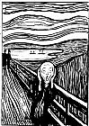Edvard Munch the Scream white and black painting